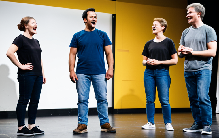 연극배우와 연기 학원 추천 - Improvisation Workshop Scene**

"A diverse group of people participating in a lively improvisation w...